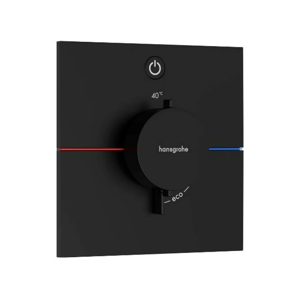 Baterie dus termostatata incastrata negru mat Hansgrohe ShowerSelect Comfort E 1 functie