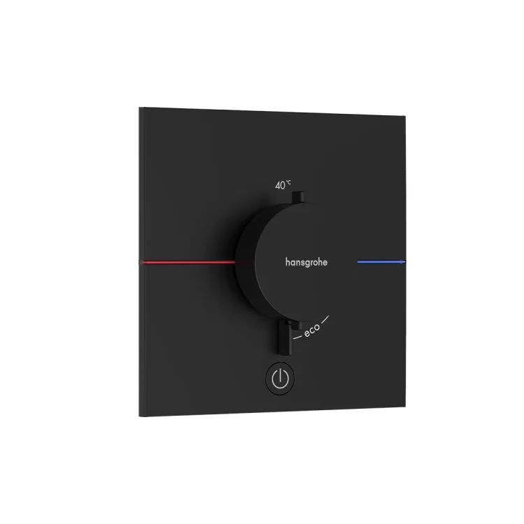 Baterie dus termostatata incastrata negru mat Hansgrohe ShowerSelect Comfort E 1 functie si iesire suplimentara