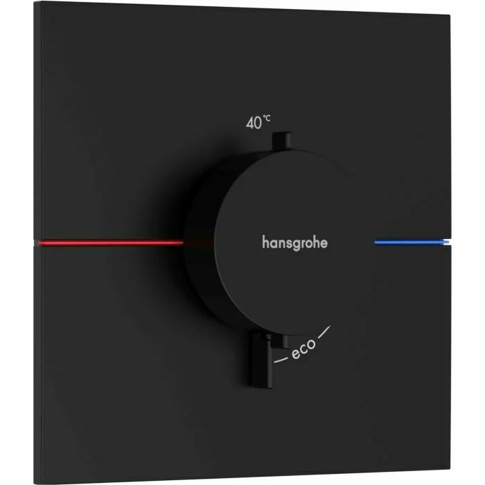 Baterie dus termostatata incastrata negru mat Hansgrohe ShowerSelect Comfort E