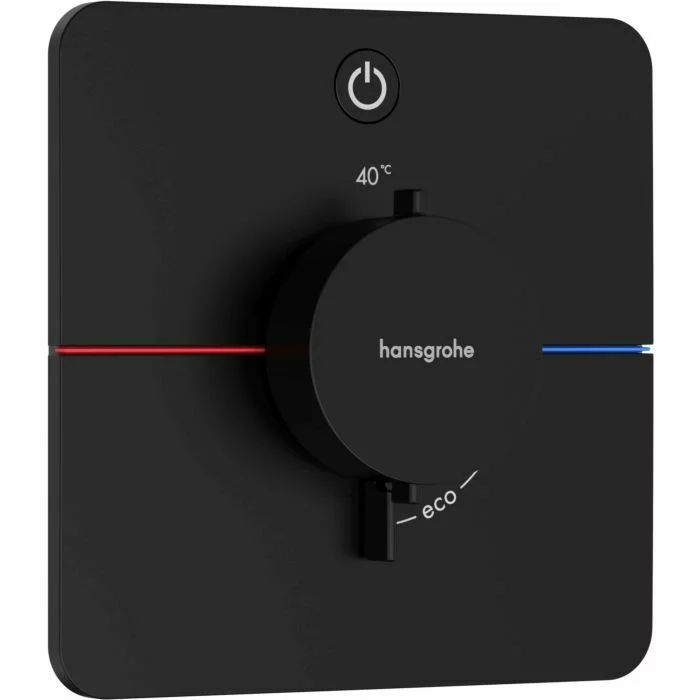 Baterie dus termostatata incastrata negru mat Hansgrohe ShowerSelect Comfort Q 1 functie