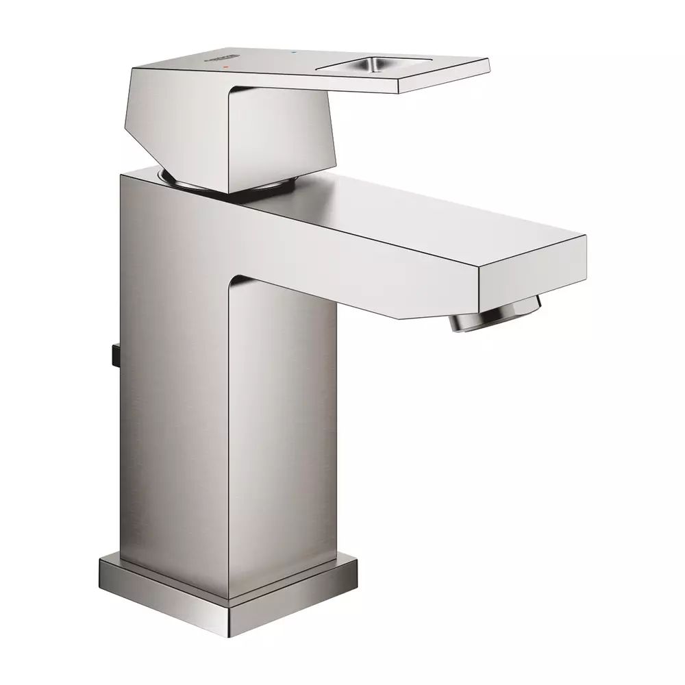 Baterie lavoar Grohe Eurocube S crom periat Supersteel cu ventil Pop-Up