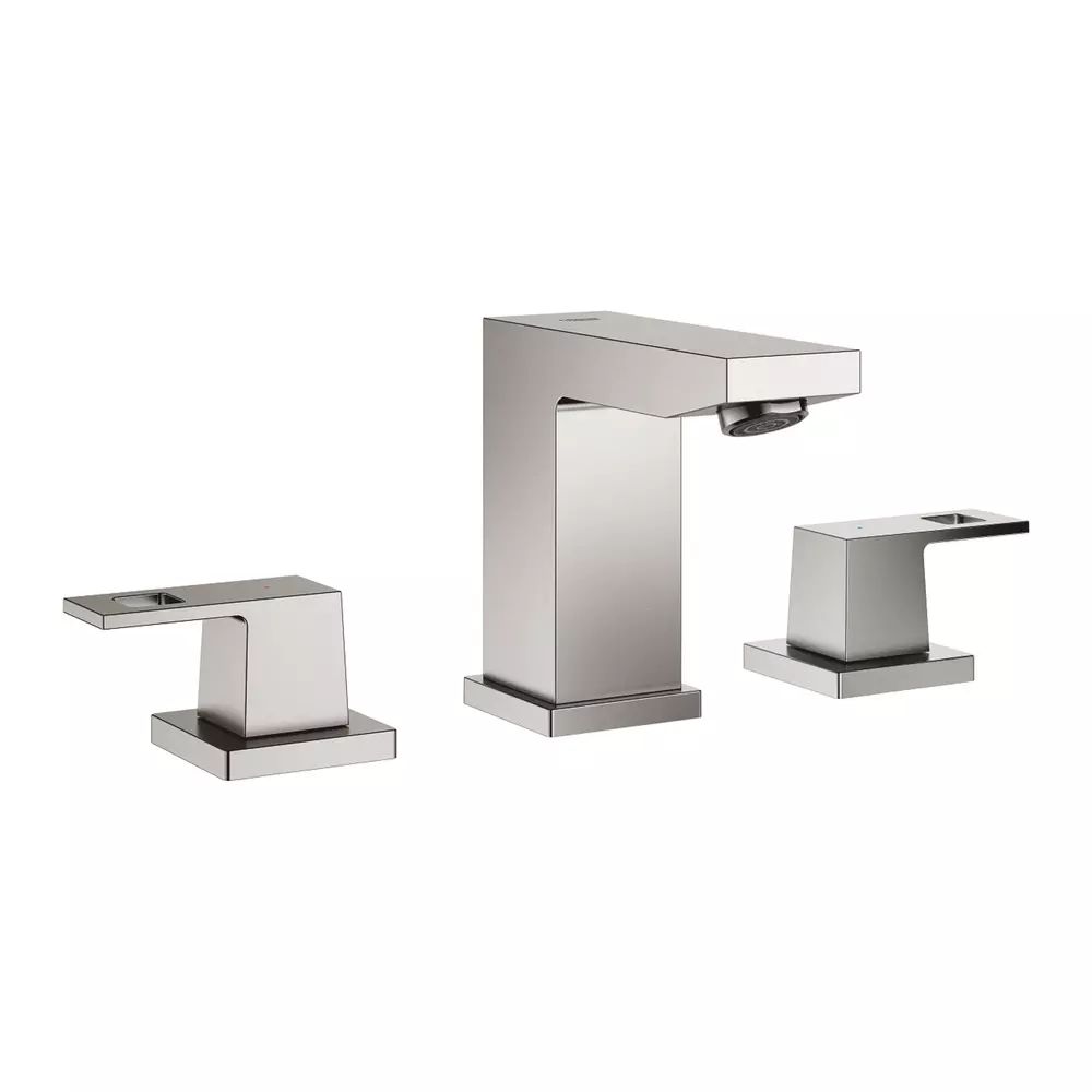Baterie lavoar Grohe Eurocube S dubla comanda crom periat Supersteel cu ventil