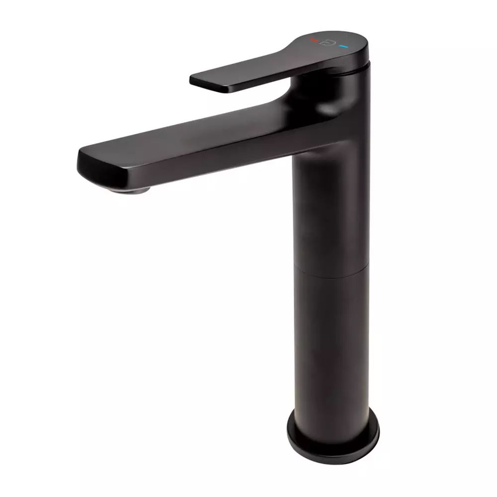 Baterie lavoar inalta FDesign Seppia monocomanda negru mat