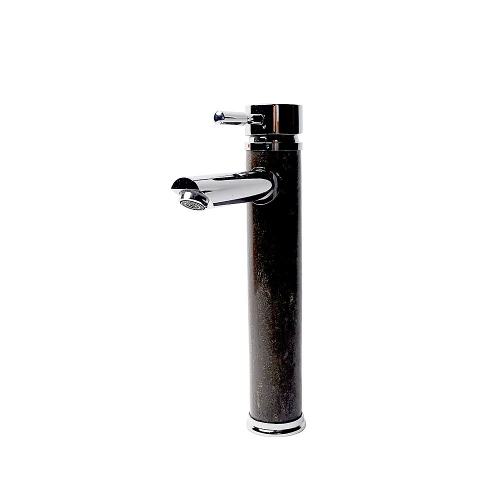 Baterie lavoar inalta Inter Ceramic monocomanda finisaj crom-piatra naturala neagra