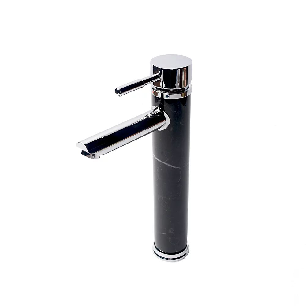 Baterie lavoar inalta Inter Ceramic monocomanda finisaj crom-piatra naturala neagra