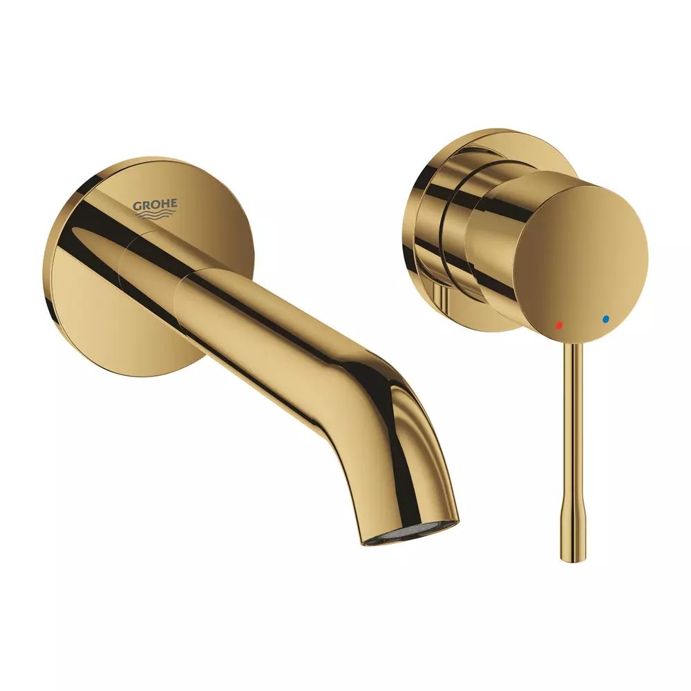 Baterie lavoar incastrata Grohe Essence 18 cm auriu lucios Cool Sunrise fara corp ingropat