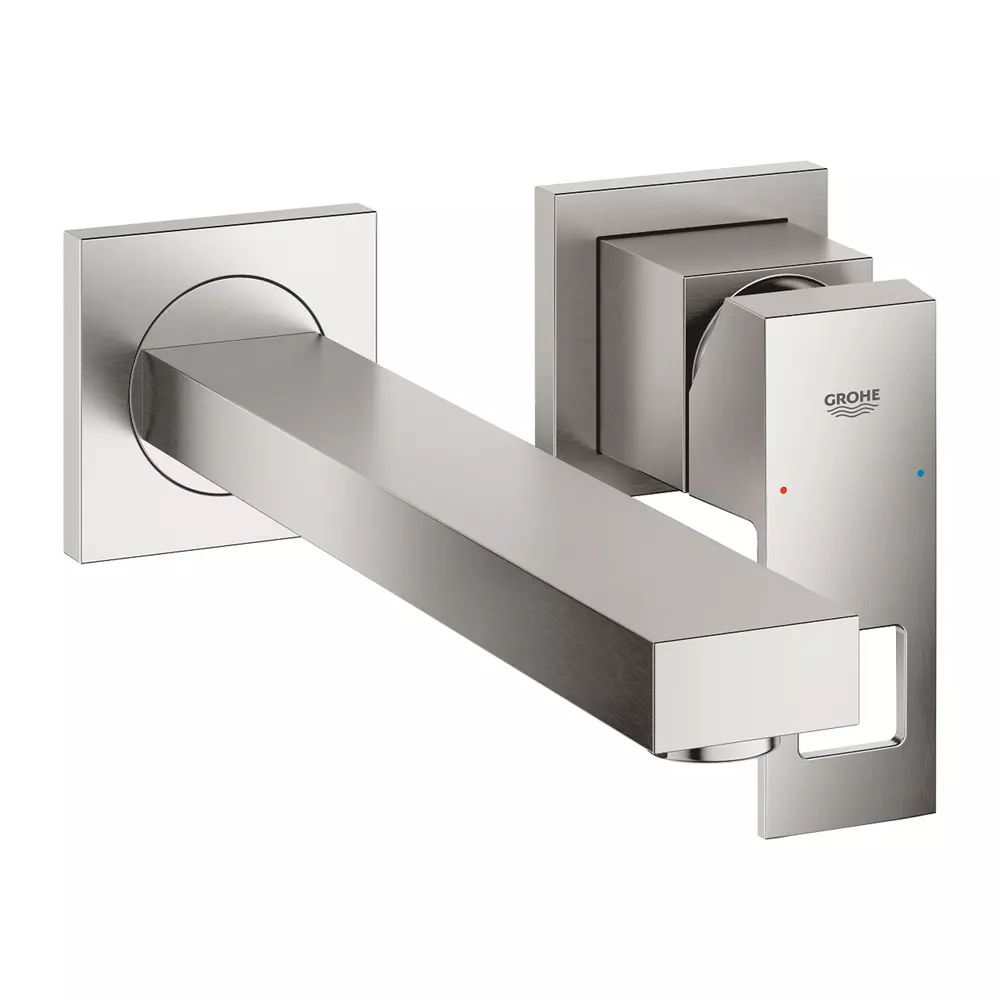 Baterie lavoar incastrata Grohe Eurocube M crom periat Supersteel fara corp ingropat