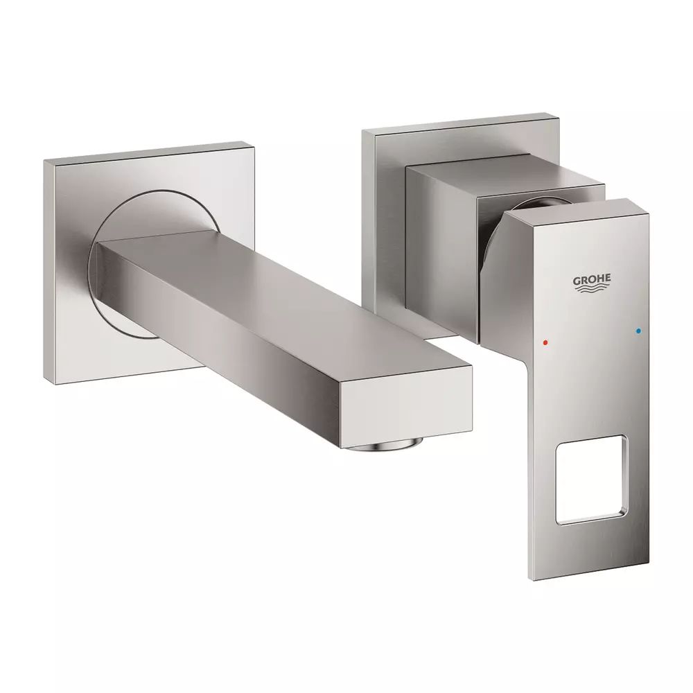 Baterie lavoar incastrata Grohe Eurocube S crom periat Supersteel fara corp ingropat