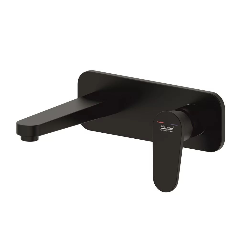 Baterie lavoar incastrata Inter Ceramic Bianka monocomanda negru mat cu corp ingropat