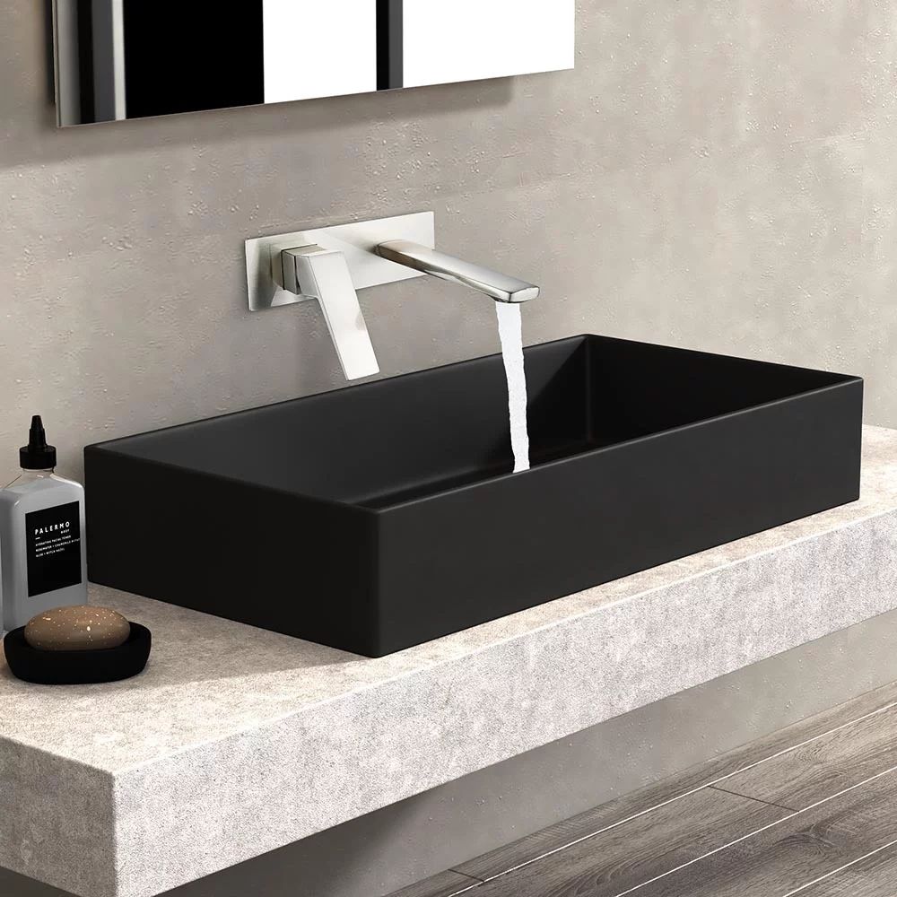Baterie lavoar incastrata Inter Ceramic Elinor monocomanda nichel periat cu corp ingropat