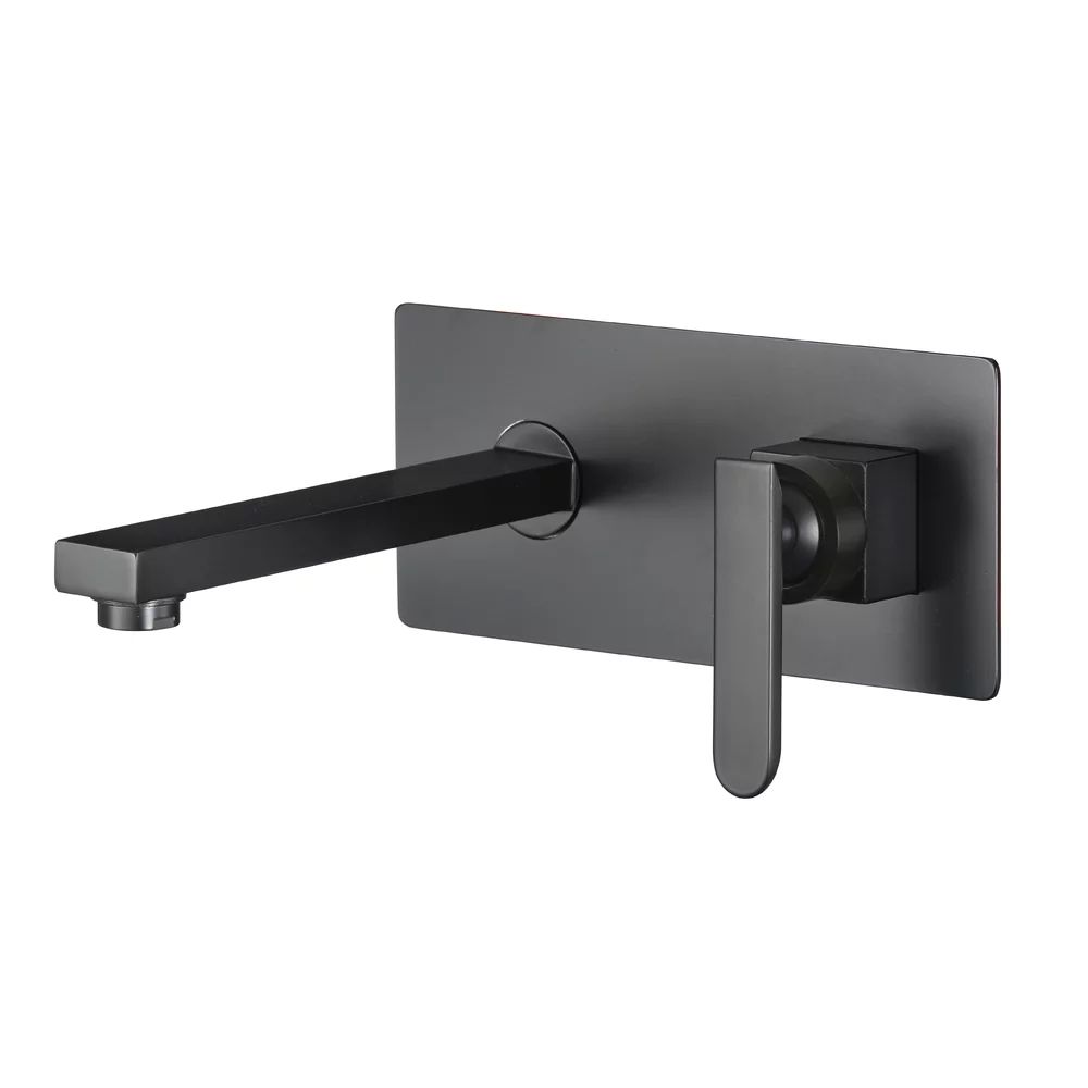 Baterie lavoar incastrata Inter Ceramic Millionaire monocomanda negru mat cu corp ingropat