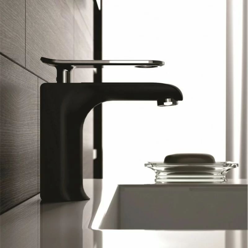 Baterie lavoar Inter Ceramic Melania monocomanda crom-negru mat