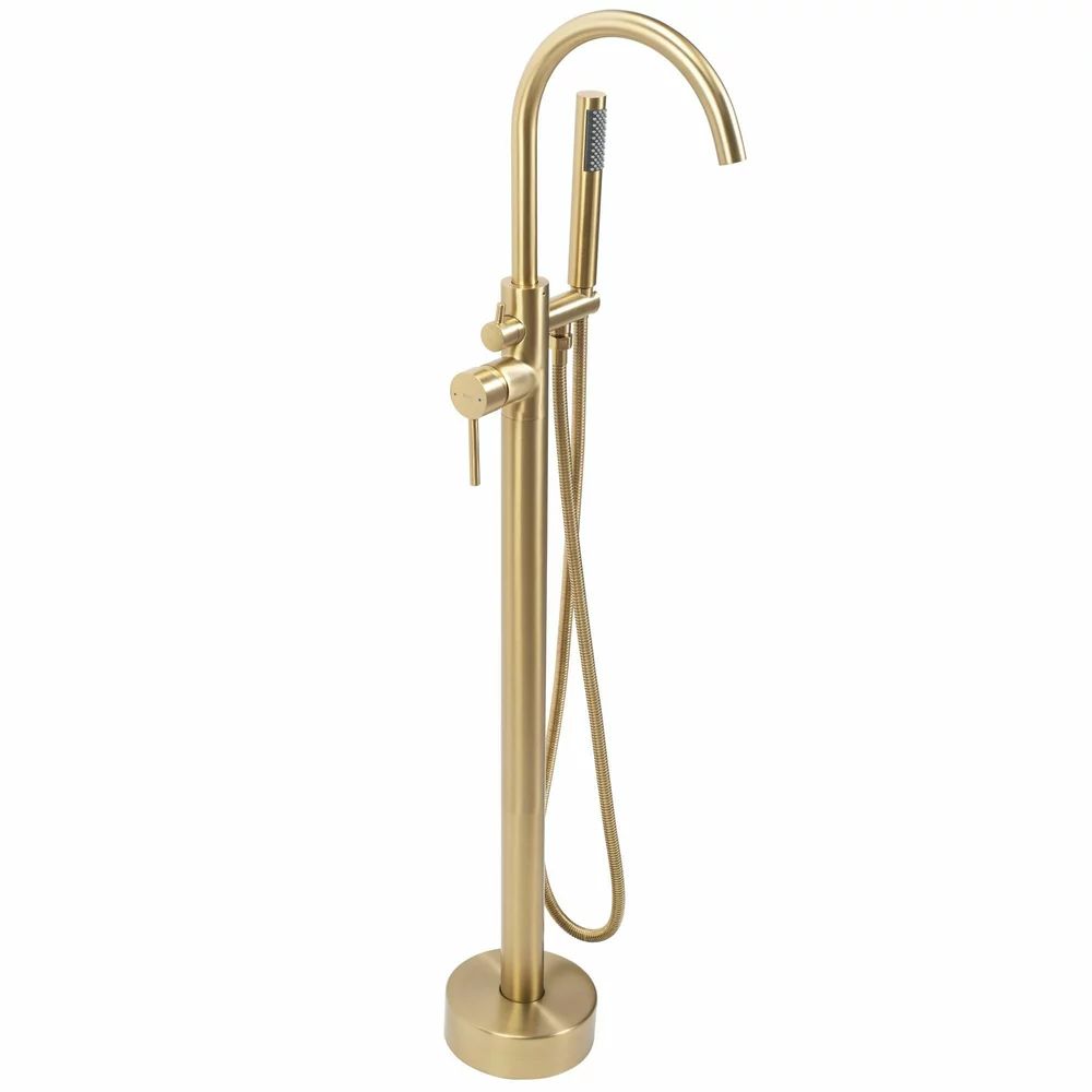 Baterie monocomanda pentru cada freestanding auriu Rea Flores