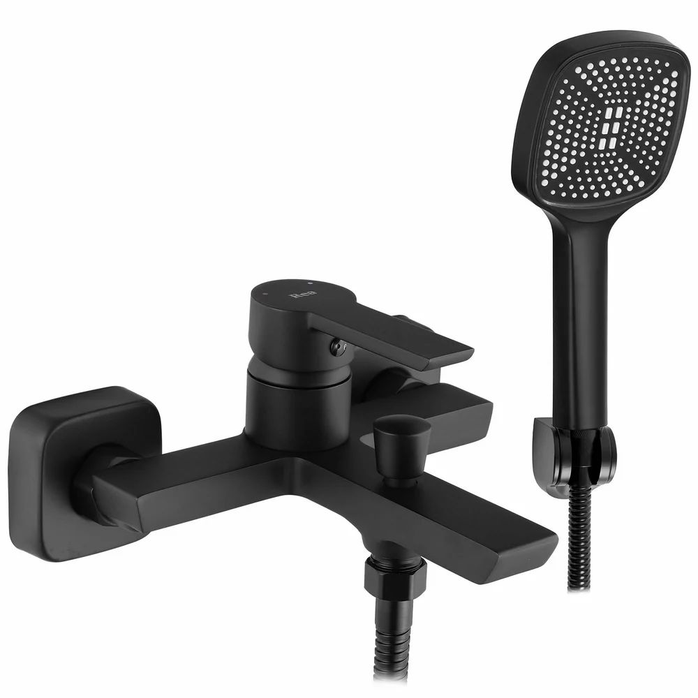 Baterie monocomanda pentru cada negru mat Rea Argus