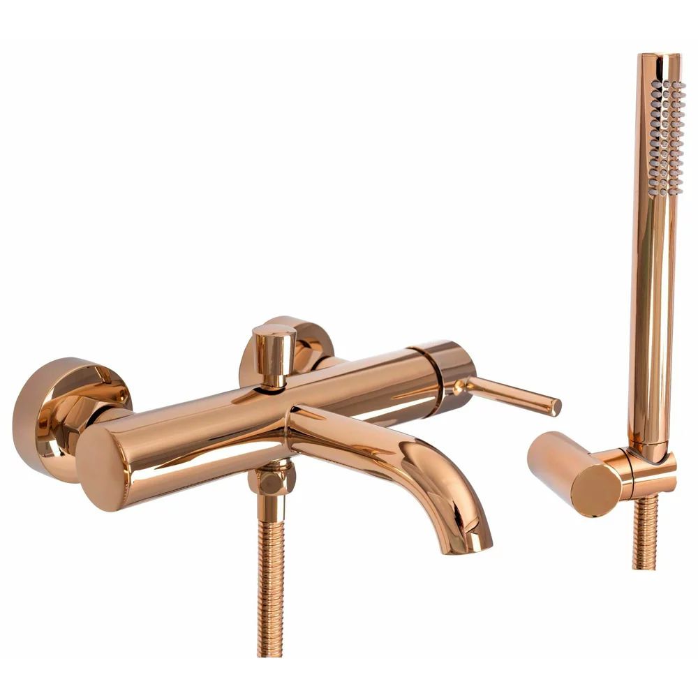 Baterie monocomanda pentru cada rose gold Rea Lungo