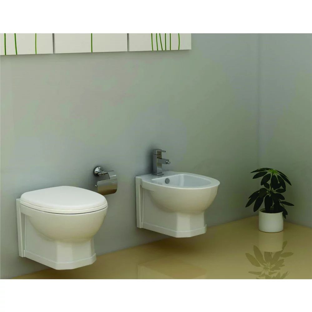 Bideu suspendar Inter Ceramic alb lucios
