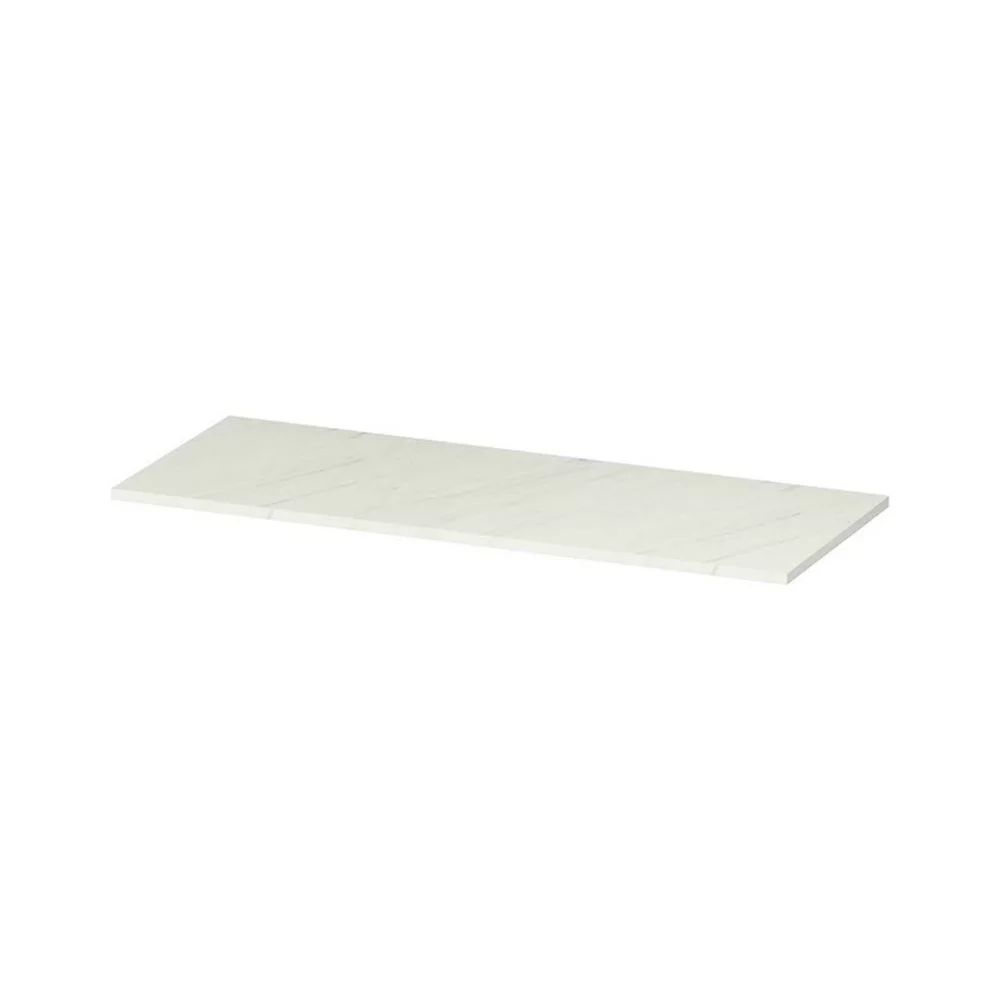 Blat pentru lavoar alb din PAL finisaj marmura Cersanit Larga 120 cm