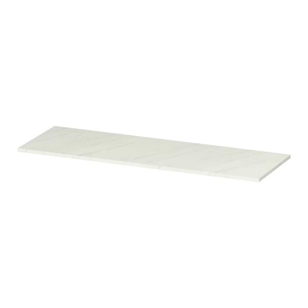 Blat pentru lavoar alb din PAL finisaj marmura Cersanit Larga 140 cm