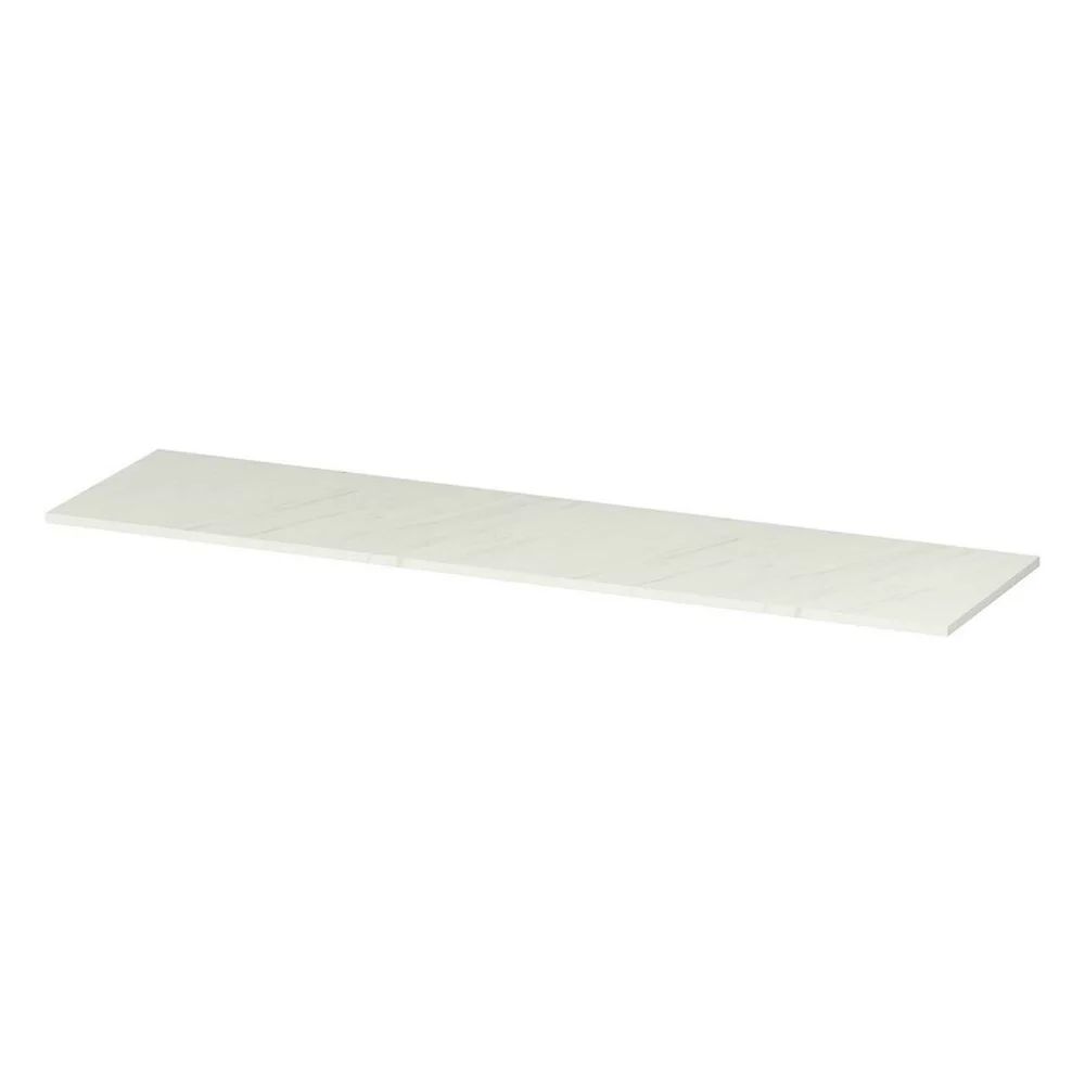 Blat pentru lavoar alb din PAL finisaj marmura Cersanit Larga 180 cm