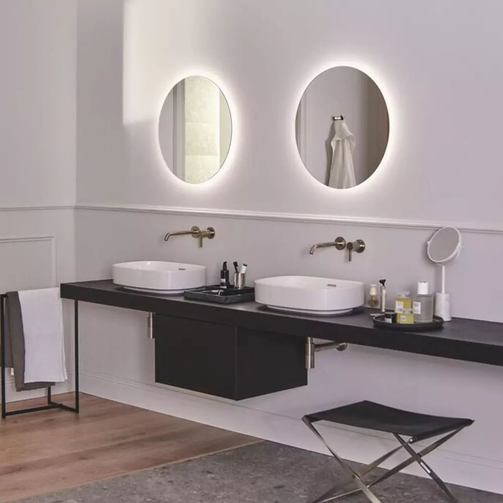 Blat pentru lavoar Ideal Standard Atelier Conca fara decupaj finisaj stejar inchis 200 cm