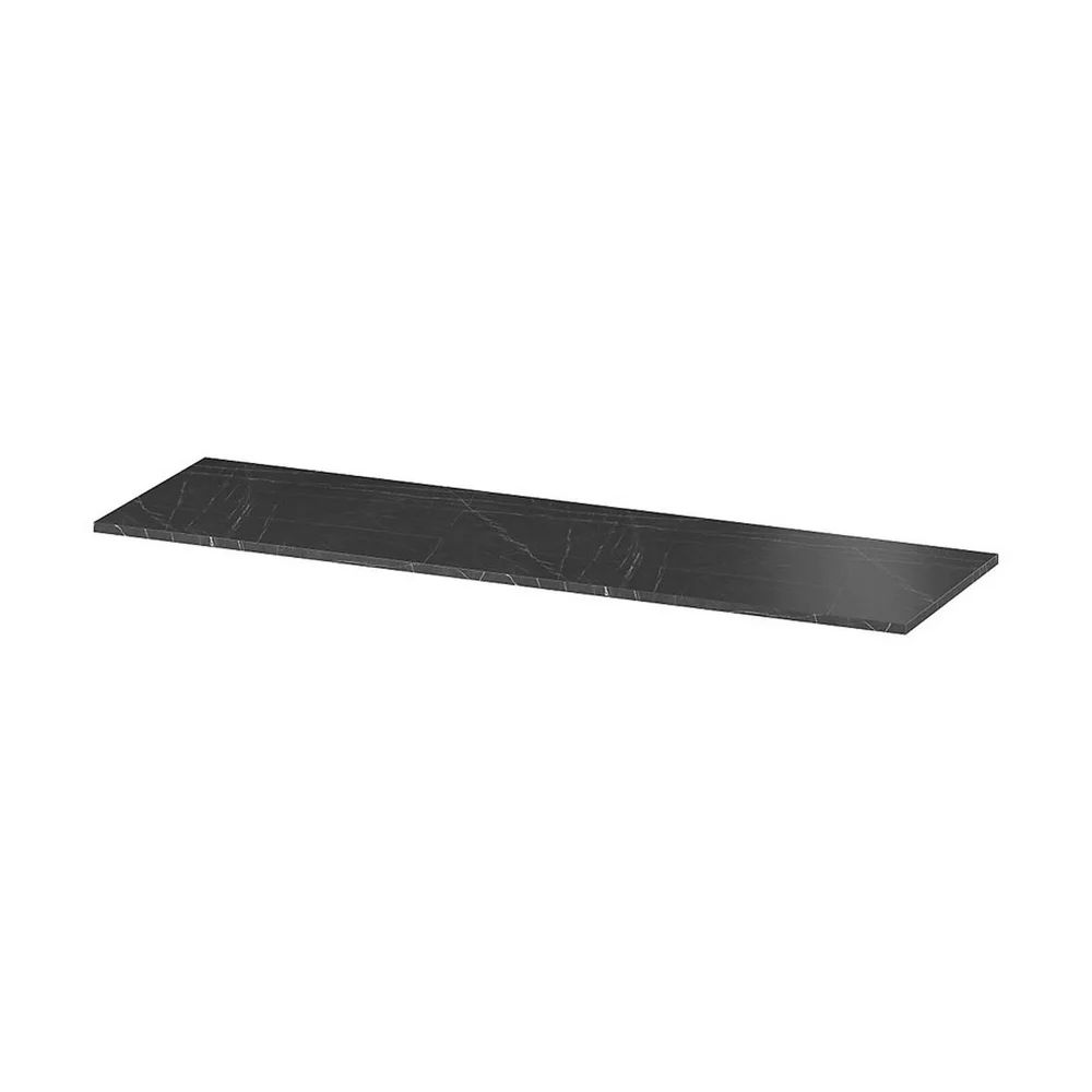 Blat pentru lavoar negru din PAL finisaj marmura Cersanit Larga 160 cm