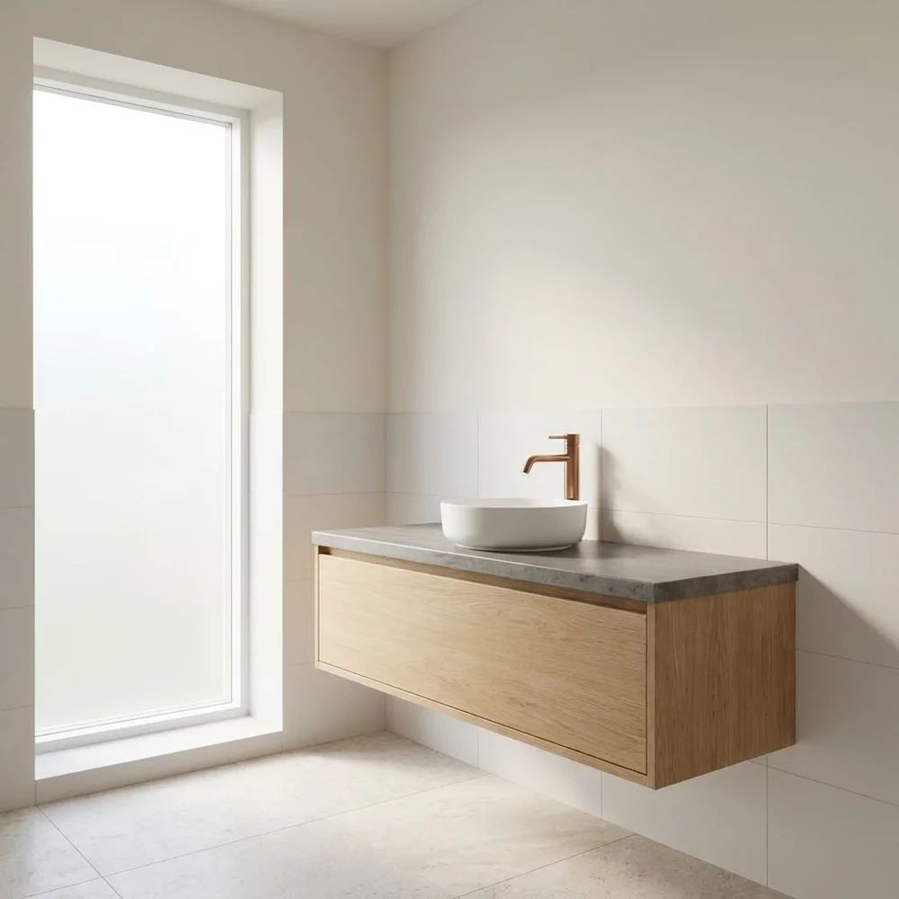 Blat pentru lavoar Rune Ottar 60x40 cm finisaj gri beton
