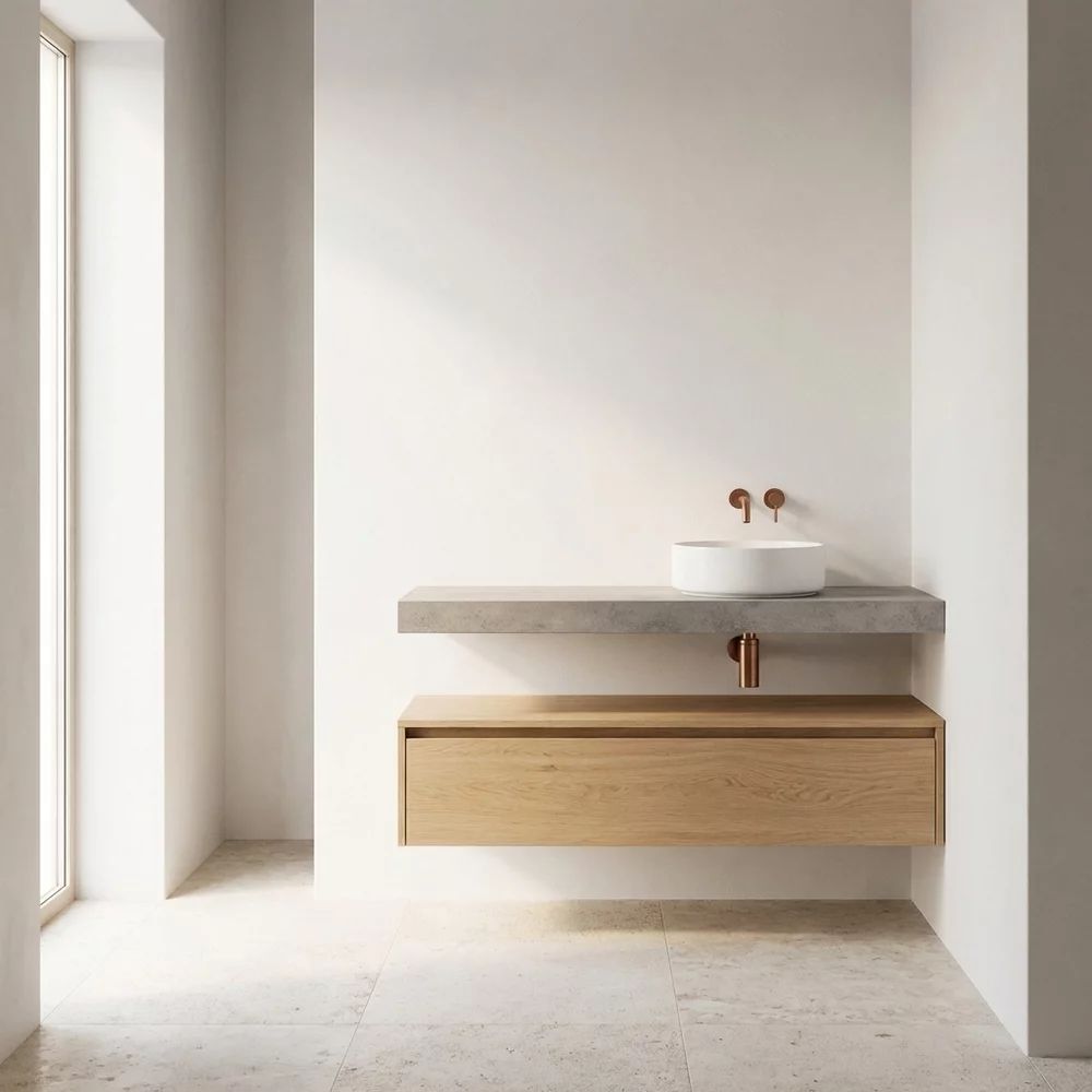 Blat pentru lavoar Rune Ottar 60x47 cm finisaj gri-beton
