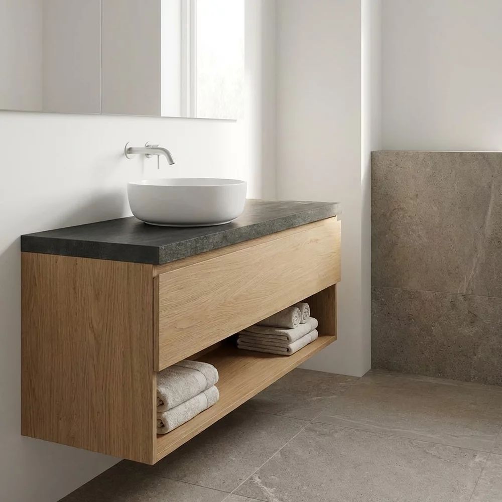 Blat pentru lavoar Rune Ottar 80x47 cm finisaj gri-grafit