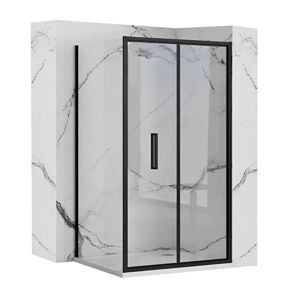 Cabina de dus dreptunghiulara cu usa pliabila Rea Rapid Fold 100x90 negru