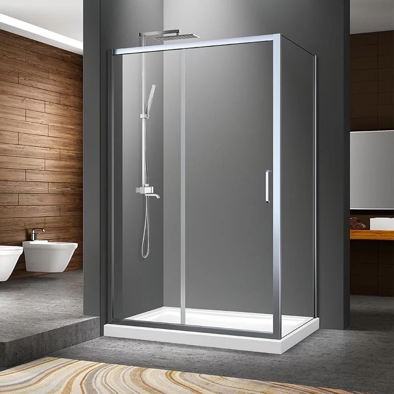 Cabina de dus dreptunghiulara Fluminia Iris cu usi culisante 100x80 cm crom