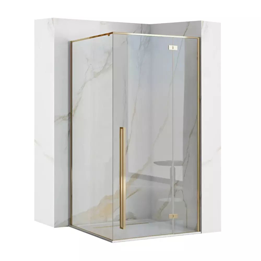 Cabina de dus dreptunghiulara Rea Fargo cu usa batanta 90x120 auriu