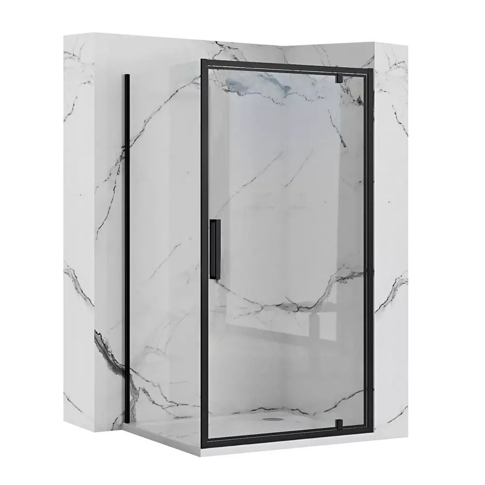 Cabina de dus patrata cu usa pivotanta Rea Rapid Swing 100x100 negru
