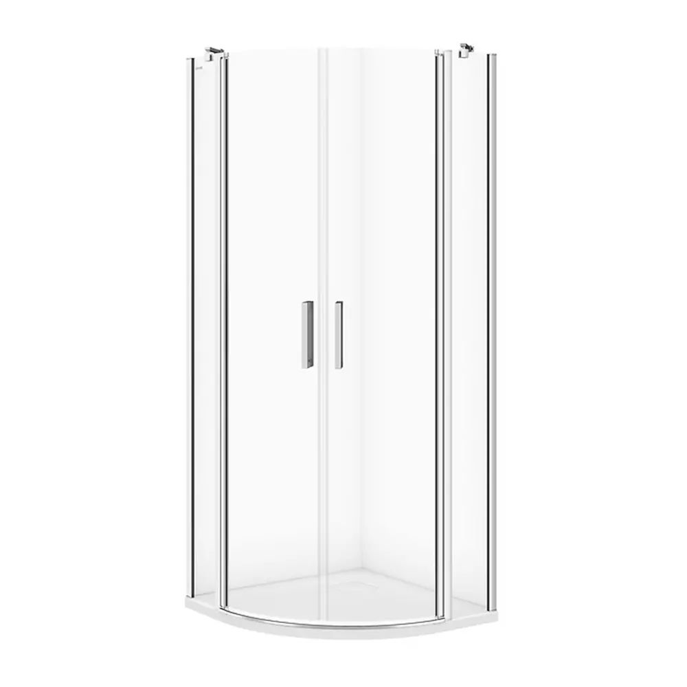 Cabina de dus semirotunda Cersanit Moduo cu 2 usi pivotante 90x90 crom