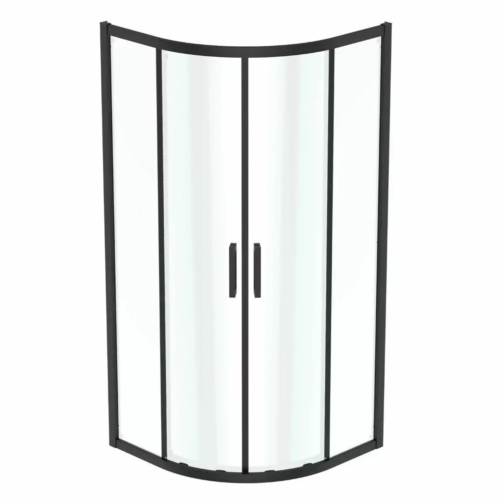 Cabina de dus semirotunda cu usi glisante 90x90 cm negru mat Ideal Standard Connect 2