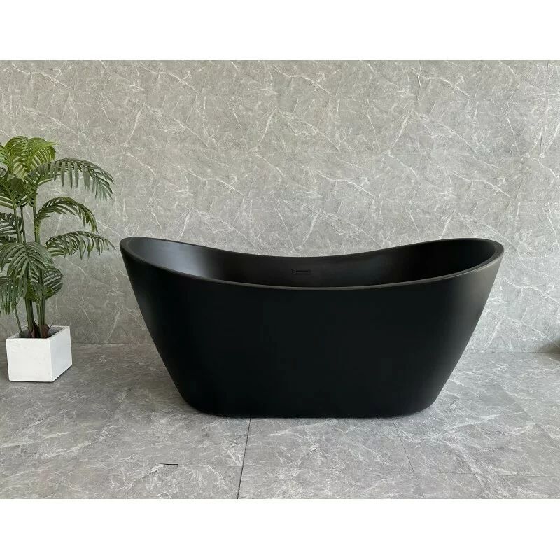 Cada freestanding Inter Ceramic negru 170x80 cm