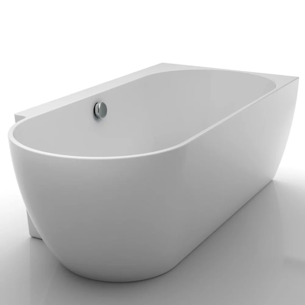Cada freestanding Kreiner Ceylon 166x80 cm finisaj alb dreapta lipita de perete, BTW