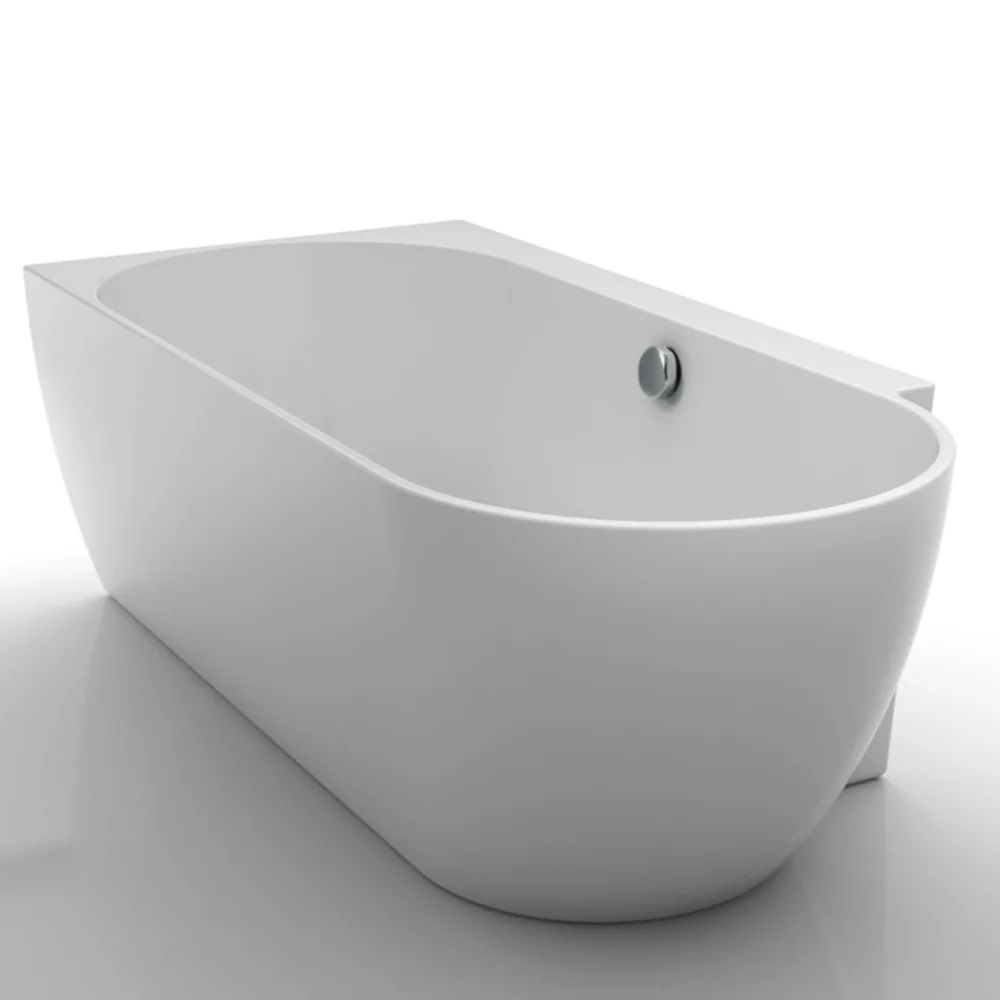 Cada freestanding Kreiner Ceylon 166x80 cm finisaj alb stanga lipita de perete, BTW