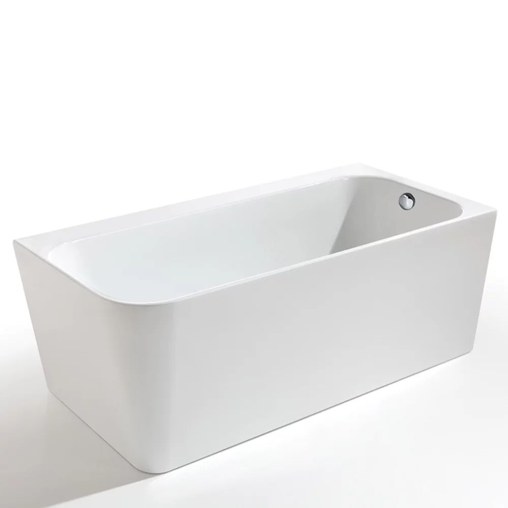 Cada freestanding Kreiner Maggie 160x75 cm finisaj alb dreapta lipita de perete BTW