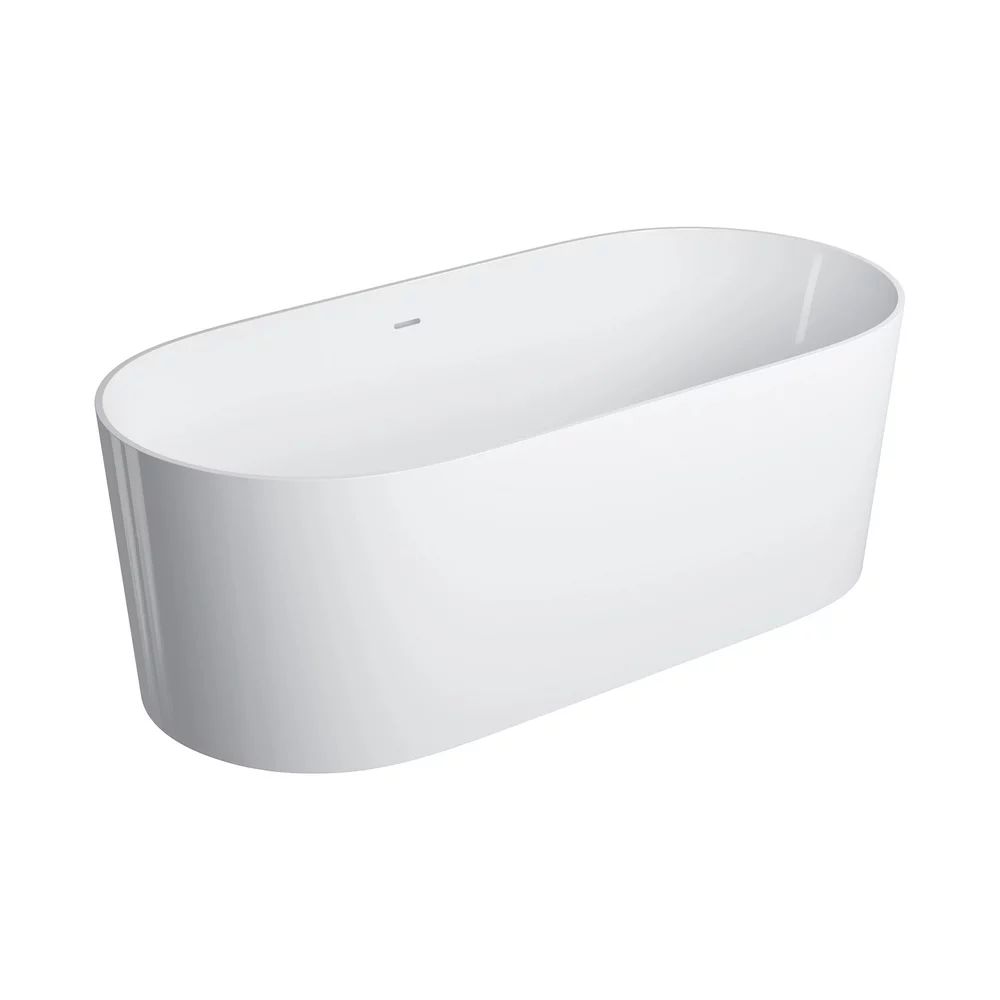 Cada freestanding Omnires Ovo M+ compozit alb lucios 160x75 cm