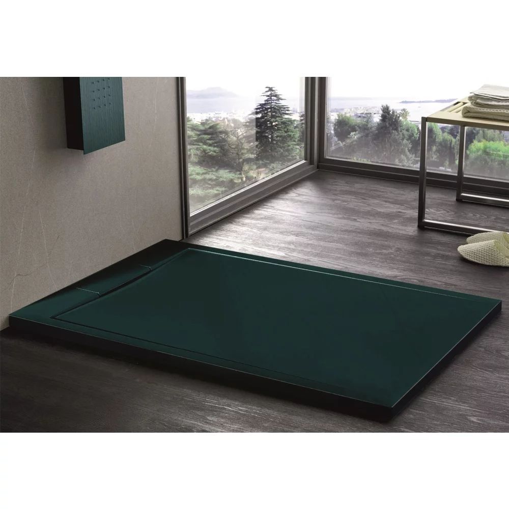 Cadita compozit pentru dus Inter Ceramic dreptunghiulara 120x80 cm verde smarald