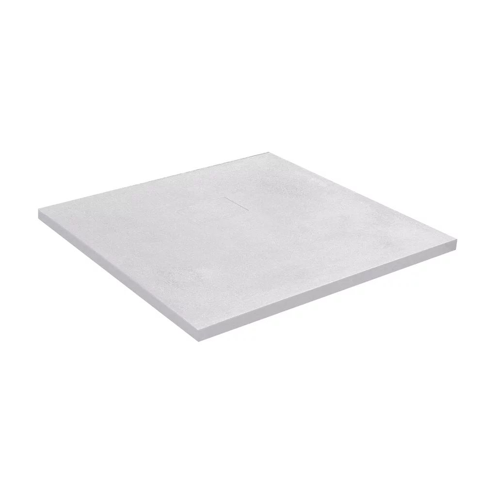 Cadita compozit pentru dus Inter Ceramic patrata 90x90 cm finisaj piatra-alb mat