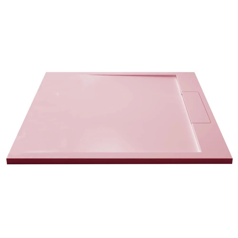 Cadita compozit pentru dus Inter Ceramic patrata 90x90 cm roz