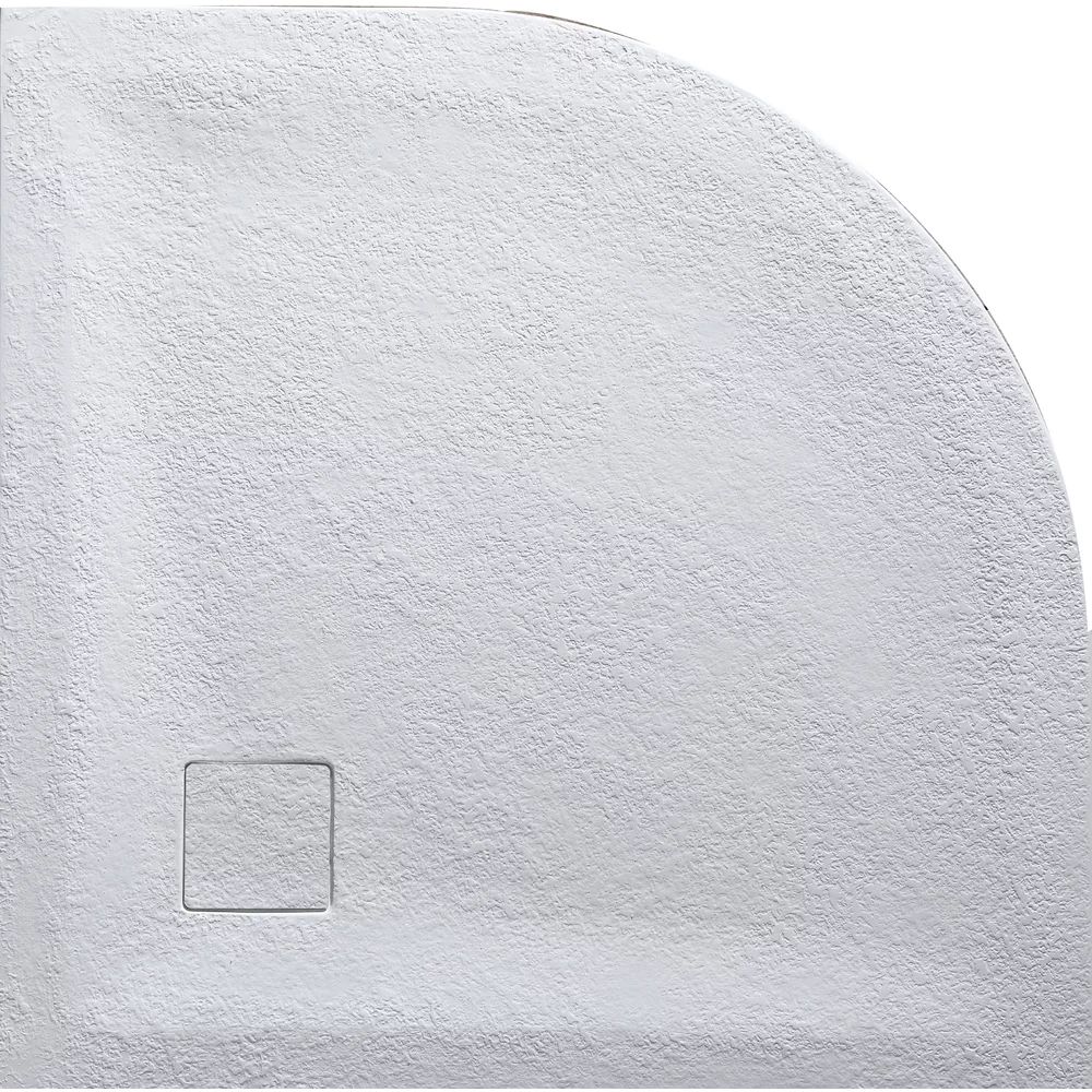 Cadita compozit pentru dus Inter Ceramic semirotunda 90x90 cm finisaj piatra-alb mat