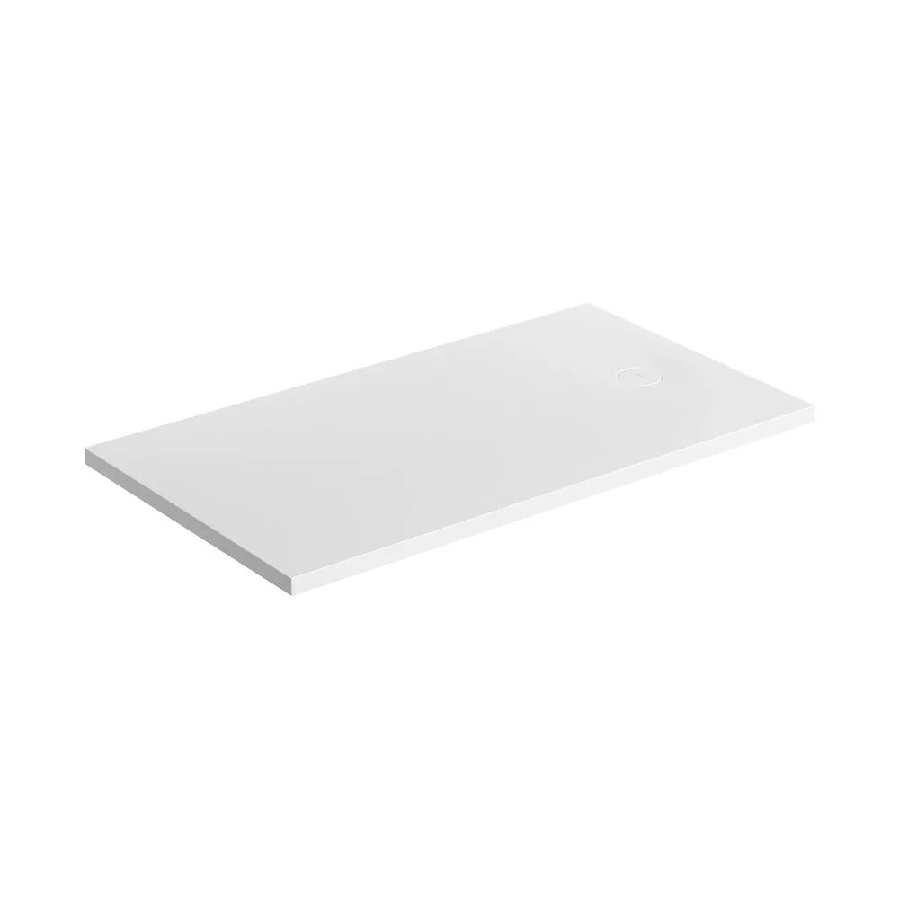 Cadita de dus compozit Omnires AquaRock M+ dreptunghiulara alb mat 80x140 cm