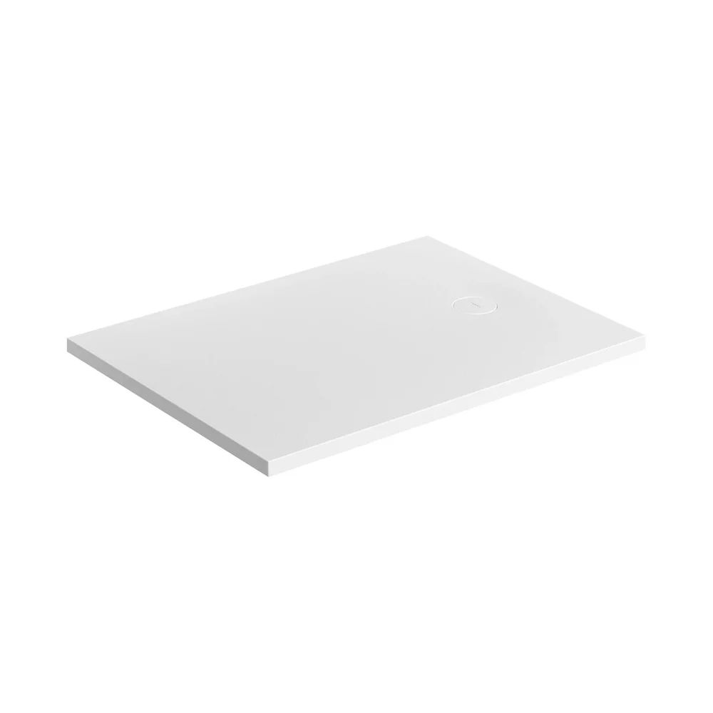 Cadita de dus compozit Omnires AquaRock M+ dreptunghiulara alb mat 90x100 cm