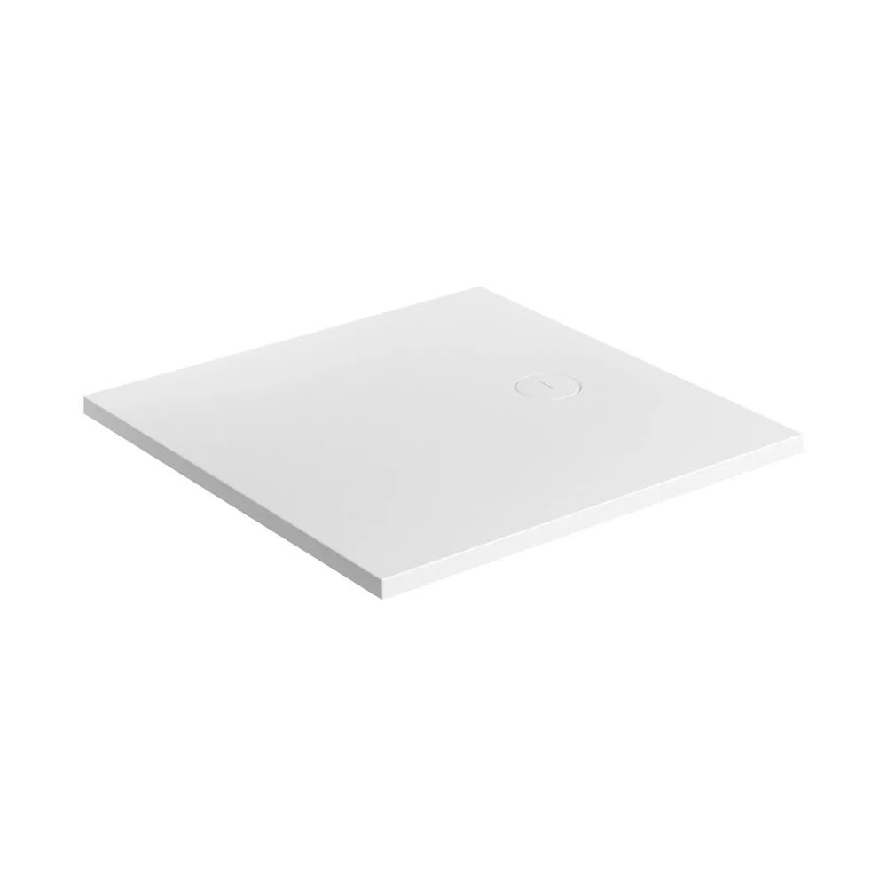 Cadita de dus compozit Omnires AquaRock M+ patrata alb mat 80x80 cm