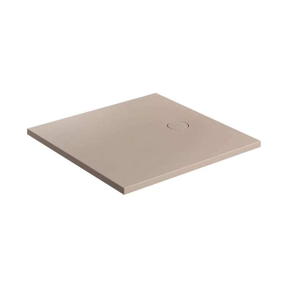 Cadita de dus compozit Omnires AquaRock M+ patrata bej dune mat 80x80 cm