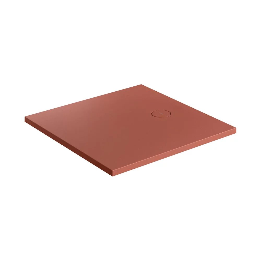Cadita de dus compozit Omnires AquaRock M+ patrata terracotta mat 90x90 cm
