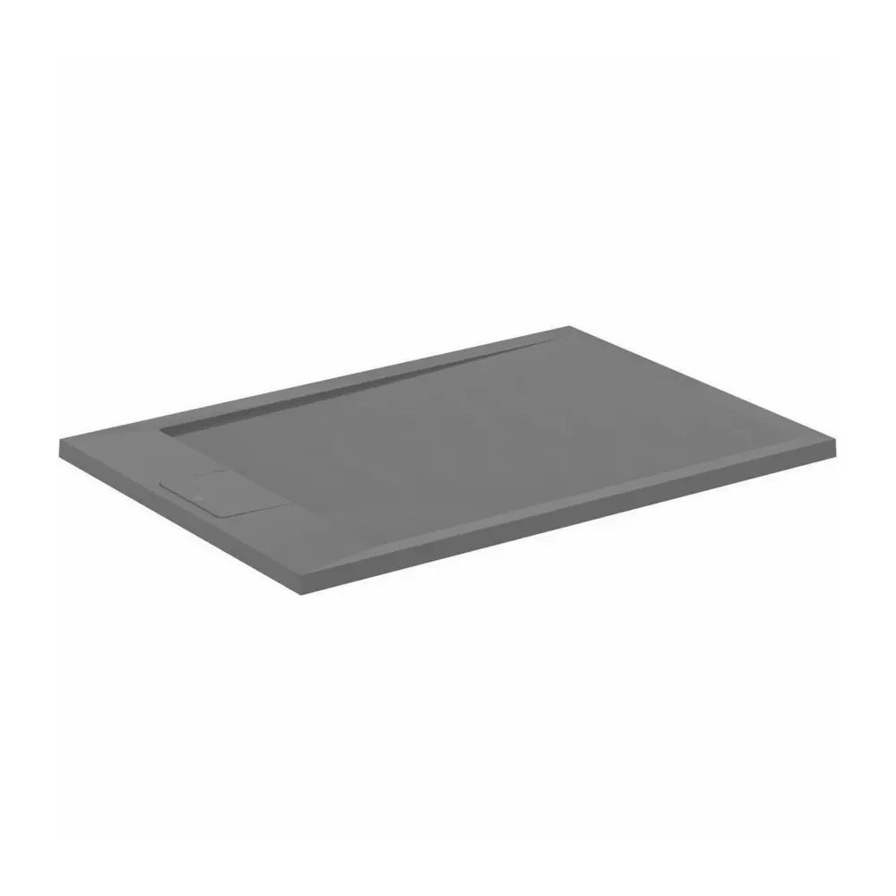 Cadita de dus dreptunghiulara Ideal Standard i.life Ultra Flat S gri asfaltic 100x70 cm