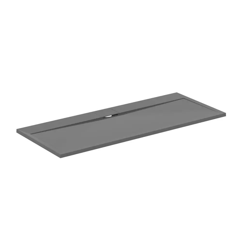 Cadita de dus dreptunghiulara Ideal Standard i.life Ultra Flat S gri asfaltic 170x70 cm